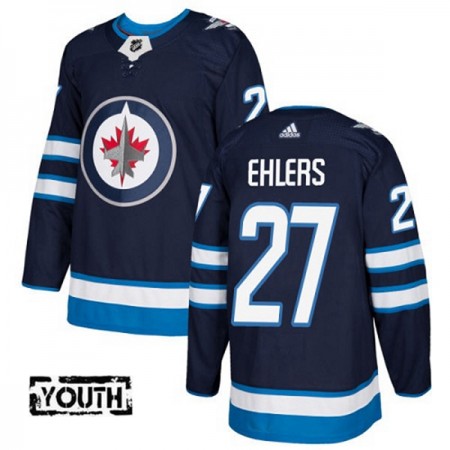 Lapsille NHL Winnipeg Jets Pelipaita Nikolaj Ehlers 27 Adidas 2017-2018 Marine Sininen Authentic